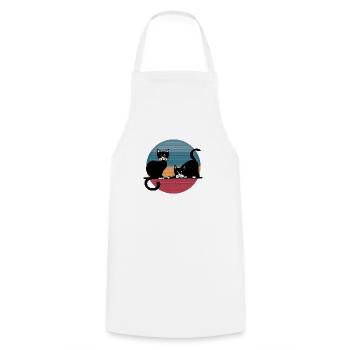 Les chats - Tablier de cuisine - blanc - Devant - AI Model Male 185 dark (185cm)