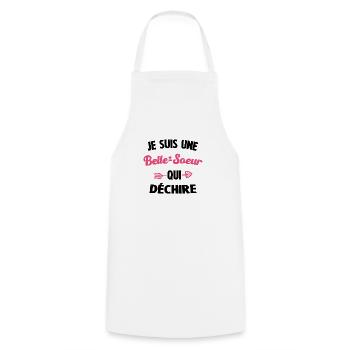BELLE SŒUR QUI DÉCHIRE - Tablier de cuisine - blanc - Devant - AI Model Male 185 dark (185cm)