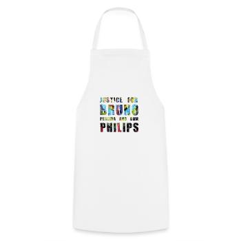 Justice for Bruno and Philips - Cooking Apron - white - Front - AI Model Male 185 dark (185cm)