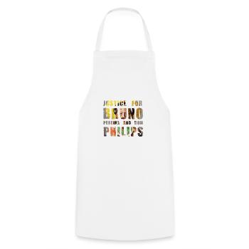 Justice for Bruno and Philips - Cooking Apron - white - Front - AI Model Male 185 dark (185cm)