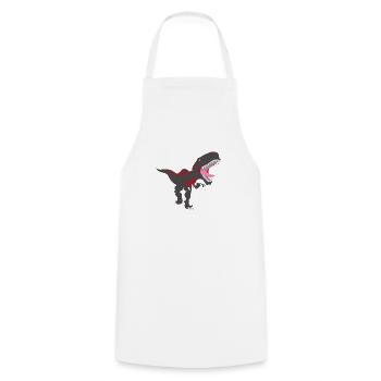 T-rex noir - Tablier de cuisine - blanc - Devant - AI Model Male 185 dark (185cm)