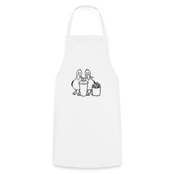 Stolen Fast Food Seagulls - Cooking Apron - white - Front - AI Model Male 185 dark (185cm)