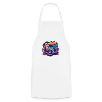 Cyberpunk camion massif - Tablier de cuisine - blanc - Devant - AI Model Male 185 dark (185cm)