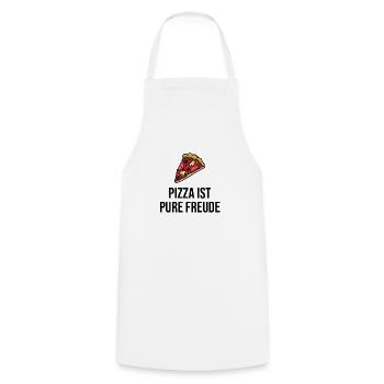 Pizza is pure joy - Cooking Apron - white - Front - AI Model Male 185 dark (185cm)