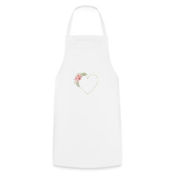 Fleurs de cœur personnalisables, colorées - Tablier de cuisine - blanc - Devant - AI Model Male 185 dark (185cm)