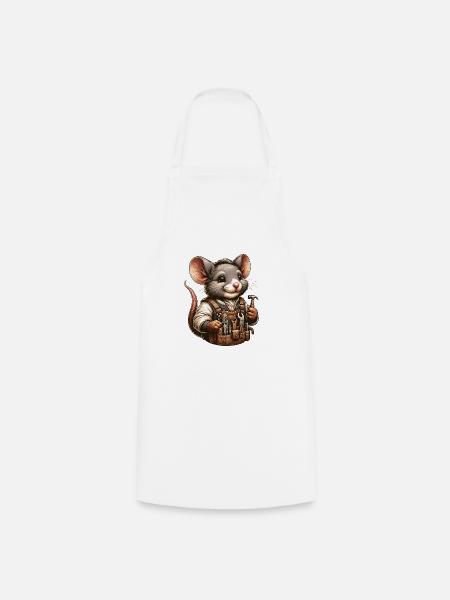 Cute Mouse Craftsman - Kochschürze - Weiß