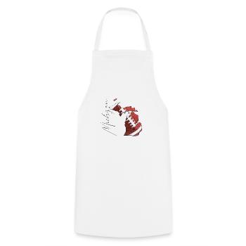 Michigan (United States) | real football | Map Scpt - Cooking Apron - white - Front - AI Model Male 185 dark (185cm)