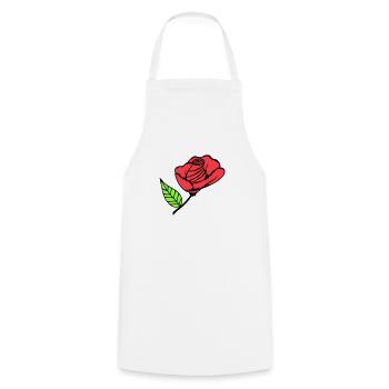 Jolie belle fleur de rose feuille roses romantique - Tablier de cuisine - blanc - Devant - AI Model Male 185 dark (185cm)