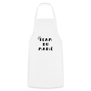 Team du marié - EVG - Tablier de cuisine - blanc - Devant - AI Model Male 185 dark (185cm)