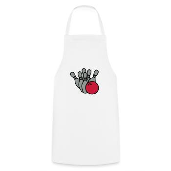 Bowling Logo 03.0 - Kochschürze - Weiß - Vorne - AI Model Male 185 dark (185cm)