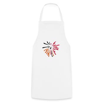 feu artistique musicale - Tablier de cuisine - blanc - Devant - AI Model Male 185 dark (185cm)