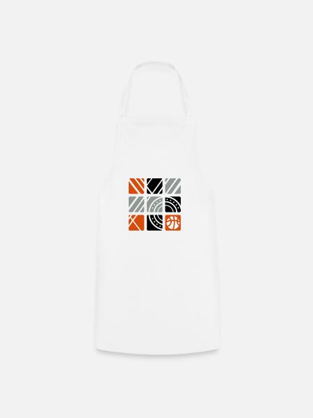 Basketball (Quadrate) - Kochschürze - Weiß