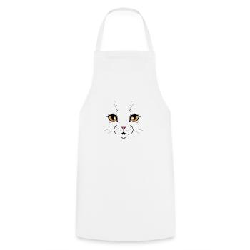 Cute Cat Face Illustration - Kochschürze - Weiß - Vorne - AI Model Male 185 dark (185cm)