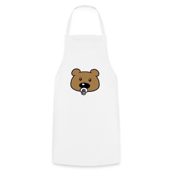 bébé en peluche visage tête sucette suesser petit - Tablier de cuisine - blanc - Devant - AI Model Male 185 dark (185cm)