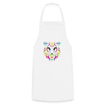 lioness color design - Cooking Apron - white - Front - AI Model Male 185 dark (185cm)