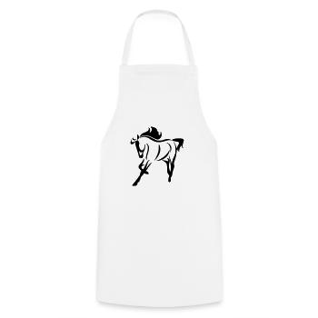 Imprimer et dessiner le motif cheval sur sweat à capuche - Tablier de cuisine - blanc - Devant - AI Model Male 185 dark (185cm)