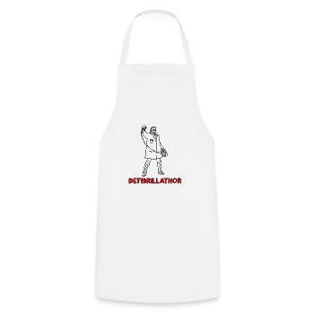 Défibrillateur ! - Tablier de cuisine - blanc - Devant - AI Model Male 185 dark (185cm)