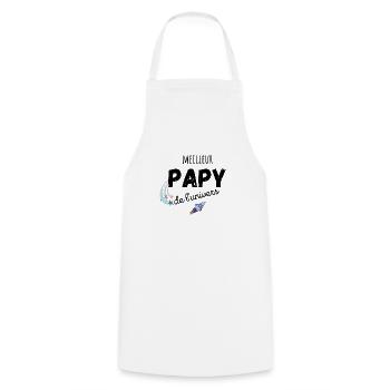 meilleur papy de l'univers cadeau papy - Tablier de cuisine - blanc - Devant - AI Model Male 185 dark (185cm)