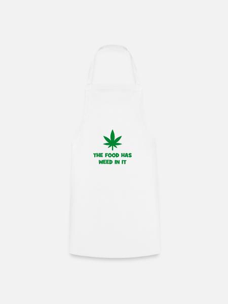 Cannabis im Essen - Kochschürze - Weiß