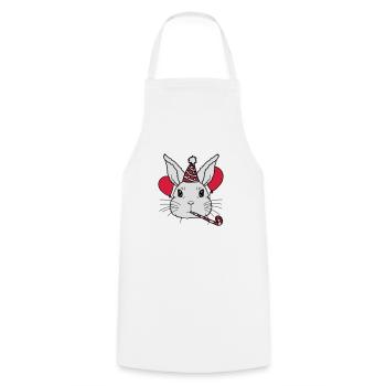 Birthday Child Rabbit Tröte Party Hat - Cooking Apron - white - Front - AI Model Male 185 dark (185cm)