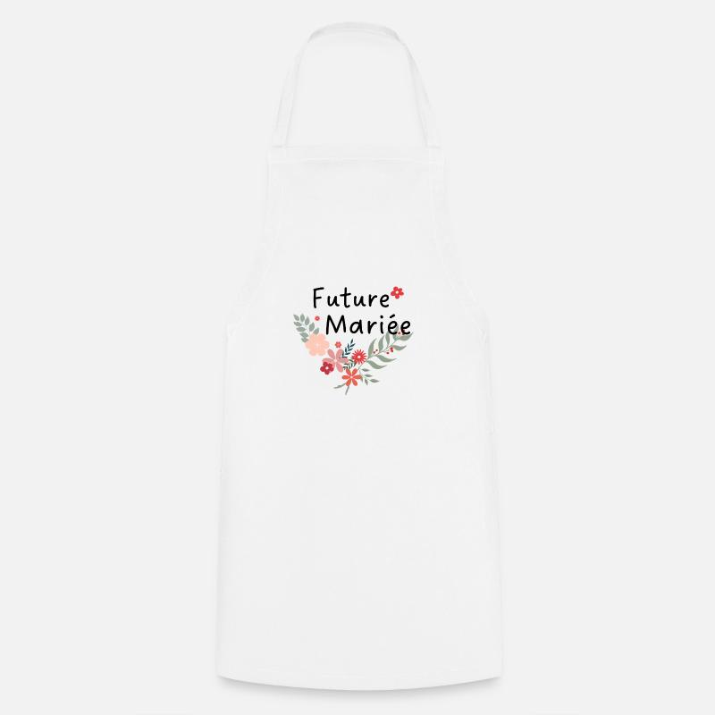future mariée florale -la mariée fleurs - Tablier de cuisine - blanc