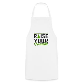 Améliorez votre santé - Tablier de cuisine - blanc - Devant - AI Model Male 185 dark (185cm)