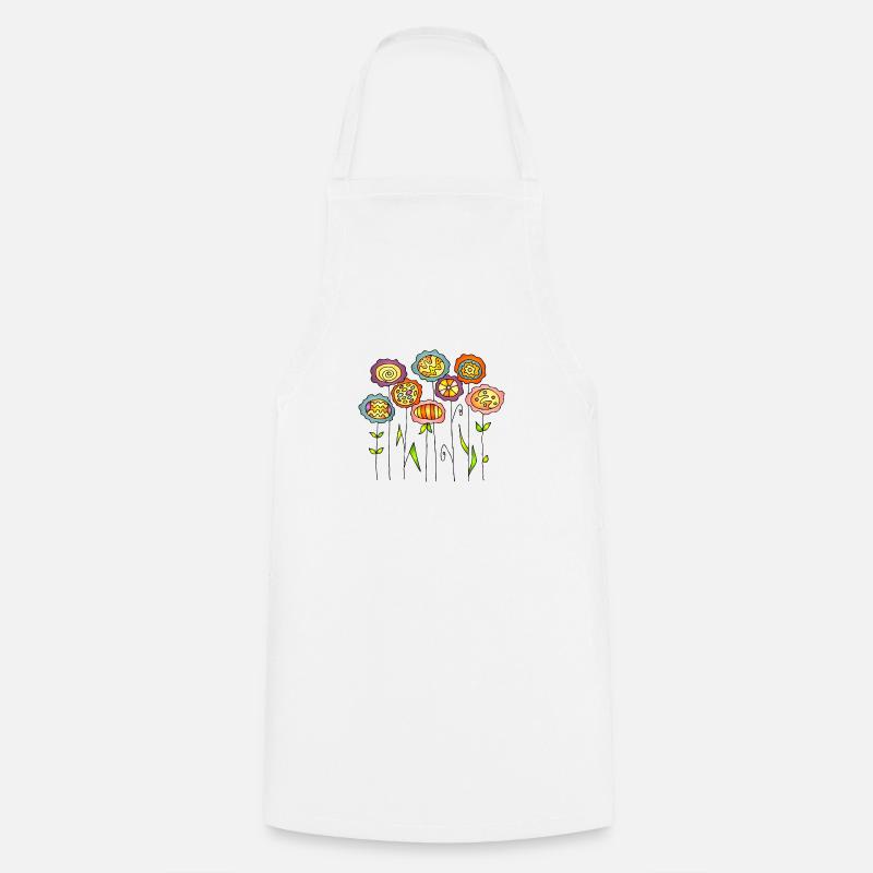 Fleur - Tablier de cuisine - blanc