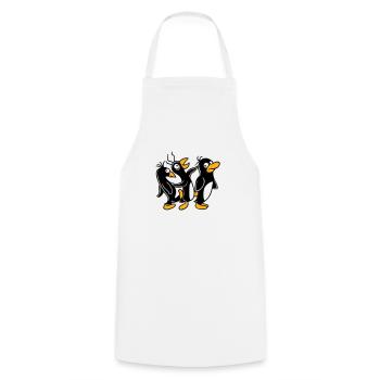 Crazy penguins running stupid kicking team friends - Cooking Apron - white - Front - AI Model Male 185 dark (185cm)