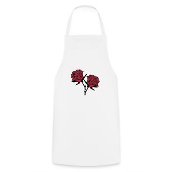 roses4 - Tablier de cuisine - blanc - Devant - AI Model Male 185 dark (185cm)