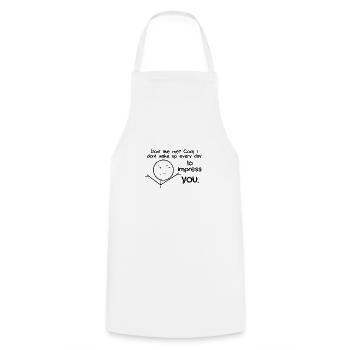 funny saying sayings funny funny funny humor - Cooking Apron - white - Front - AI Model Male 185 dark (185cm)