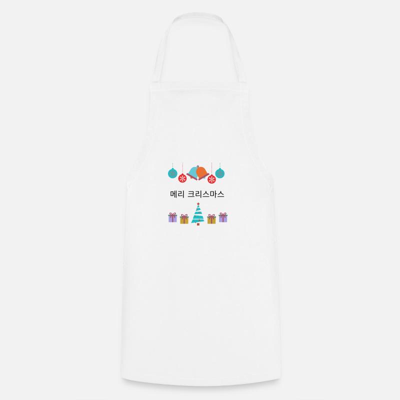 Joyeux Noël Coréen - Corée - Tablier de cuisine - blanc