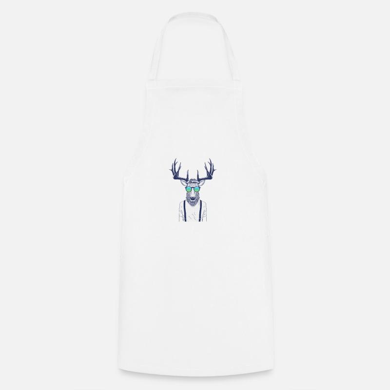 Cooler Hirsch - Kochschürze - Weiß
