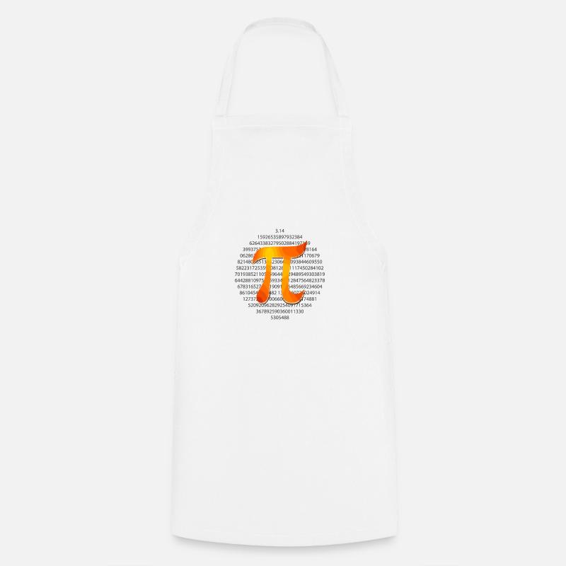 Math Symbols Pi Cercle π 3.14 - Idée cadeau - Tablier de cuisine - blanc