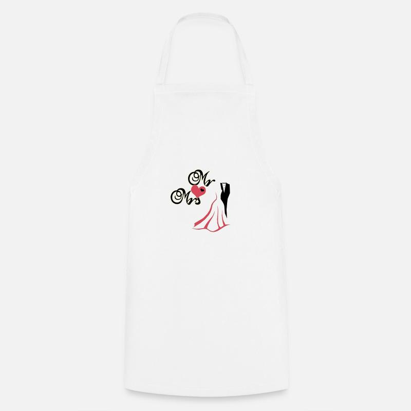 mr and mrs wedding - Cooking Apron - white