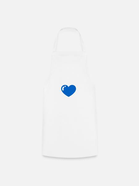 Heart blue - Kochschürze - Weiß