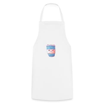 i love coffee, cute coffee cup - Kochschürze - Weiß - Vorne - AI Model Male 185 dark (185cm)