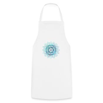 Mandala - Blue - Cooking Apron - white - Front - AI Model Male 185 dark (185cm)