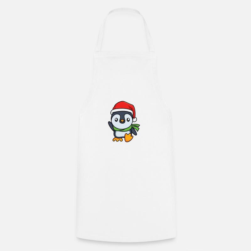 Christmas Penguin - Cooking Apron - white