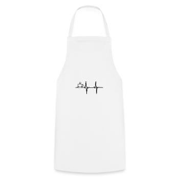 Rythme cardiaque café rythme cardiaque - Tablier de cuisine - blanc - Devant - AI Model Male 185 dark (185cm)