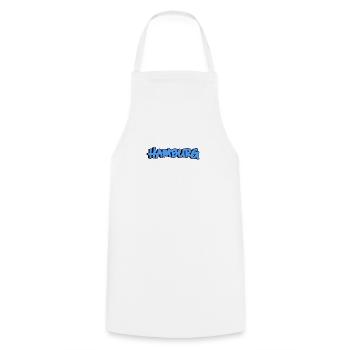 Hamburg in blue graffiti - Cooking Apron - white - Front - AI Model Male 185 dark (185cm)