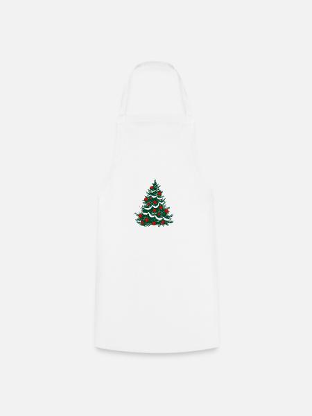 Weihnachtsbaum - Kochschürze - Weiß