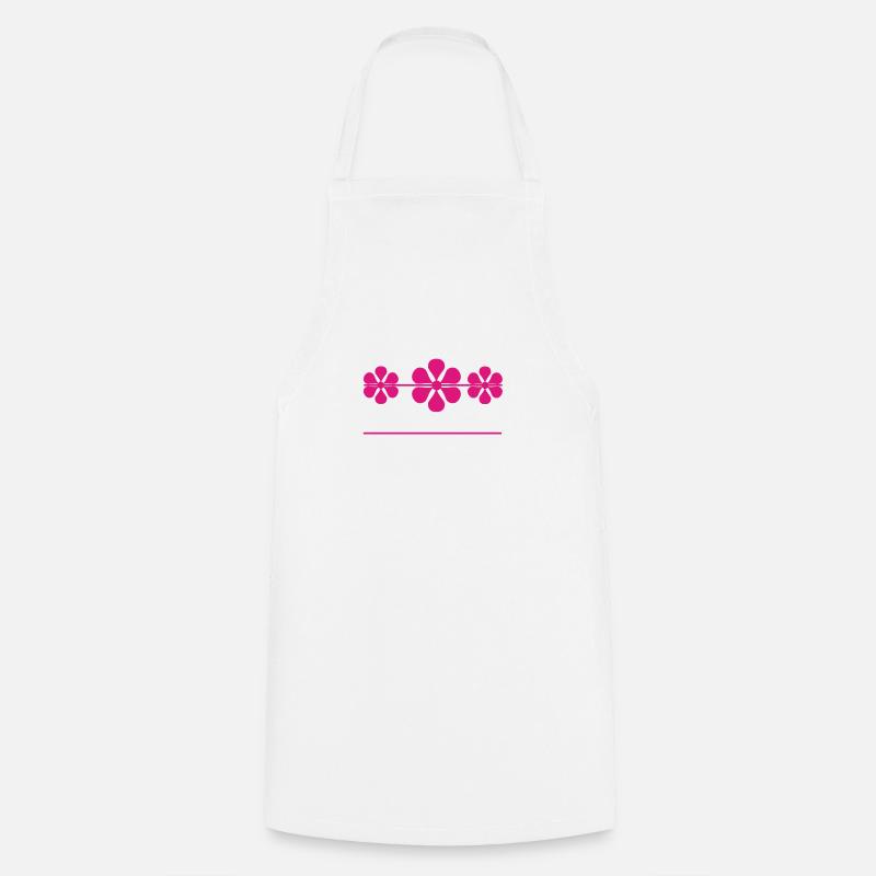 Pink Blütte Decoration Your Text Gift Label - Cooking Apron - white