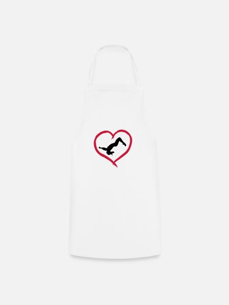 Gymnast, Gymnastics Heart & Backflip - Cooking Apron - white