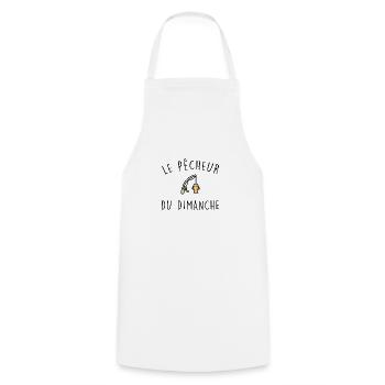 The Sunday fisherman - Cooking Apron - white - Front - AI Model Male 185 dark (185cm)