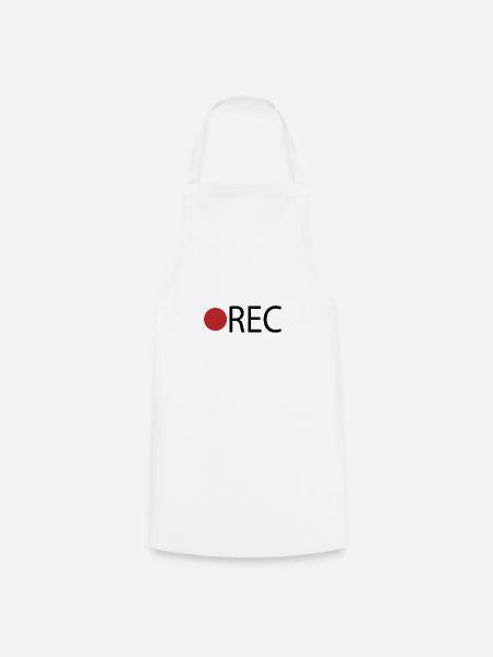 Bouton d'enregistrement REC - Tablier de cuisine - blanc