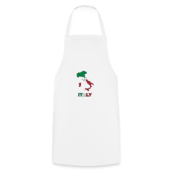 italy - Cooking Apron - white - Front - AI Model Male 185 dark (185cm)