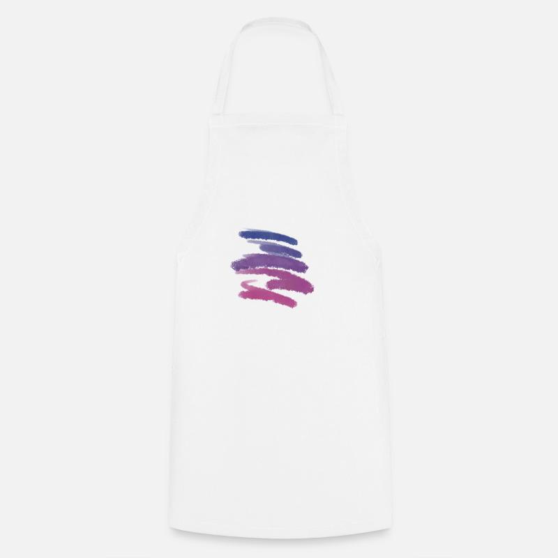 Rayures basiques bleu rose - Tablier de cuisine - blanc