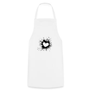 Coeur - Tablier de cuisine - blanc - Devant - AI Model Male 185 dark (185cm)