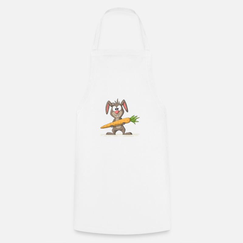 Lapin doux avec carotte - Tablier de cuisine - blanc