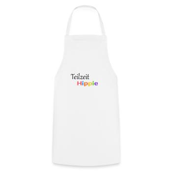 Teilzeit Hippie - Kochschürze - Weiß - Vorne - AI Model Male 185 dark (185cm)